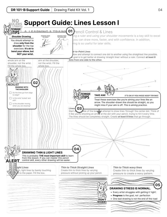 Parent notes from Drawing Field Kit Vol. 1